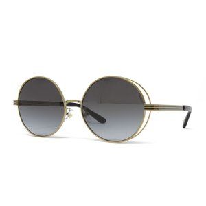 Tory Burch Sunglasses Women's Round TY6085 32788G Shiny Gold 56mm Grey Lens NEW!